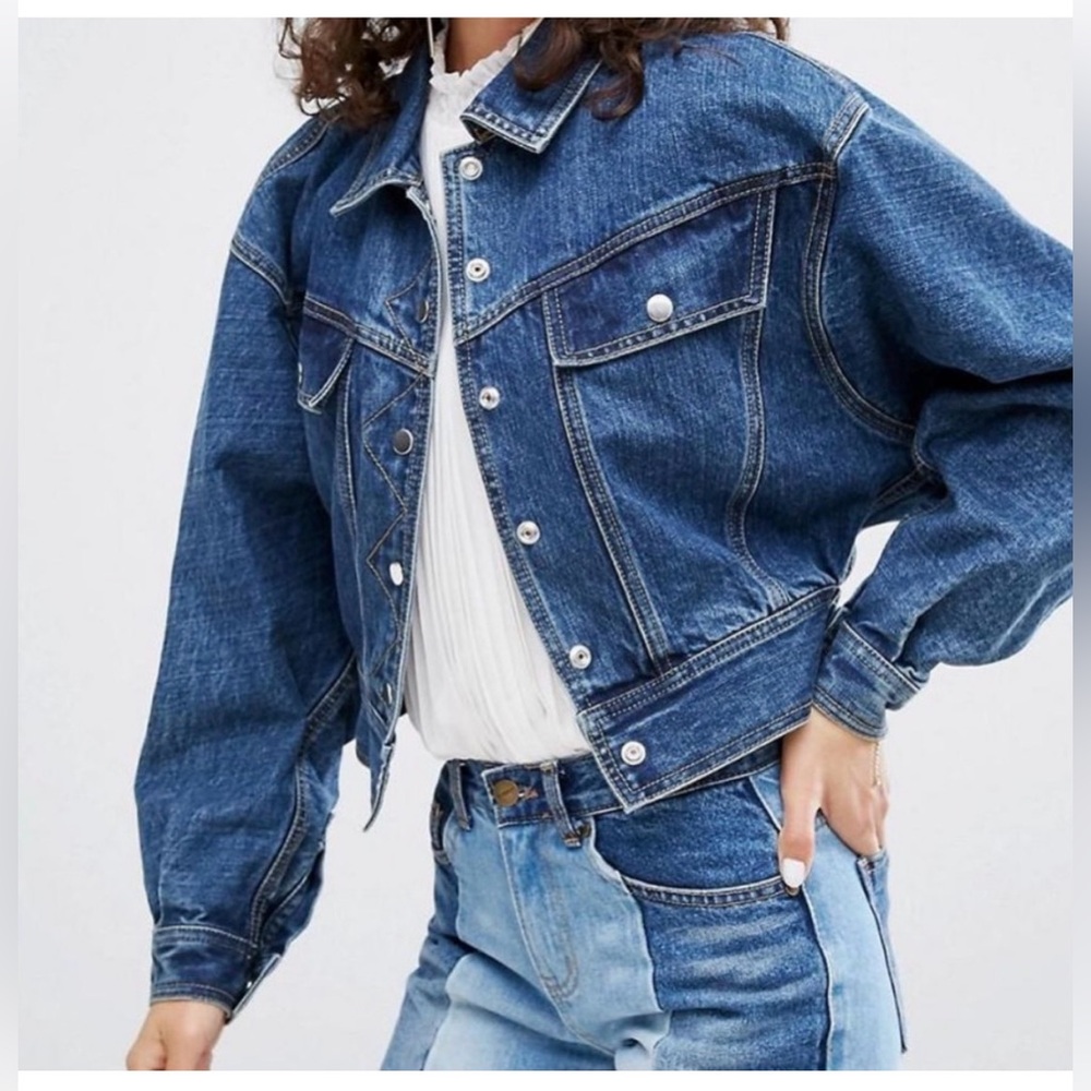 Evidnt Los Angeles Cropped Denim Jean Jacket Size Medium